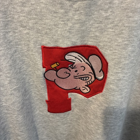 looney tunes popeye sweatshirt Size Large Gray - Picture 2 of 11